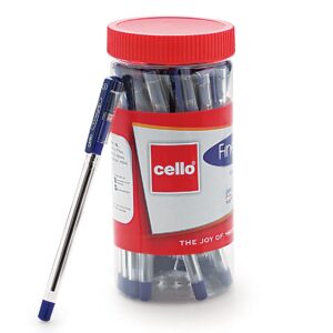 Cello Finegrip Ball Pen | Blue Ball Pens | Jar of 25 Units