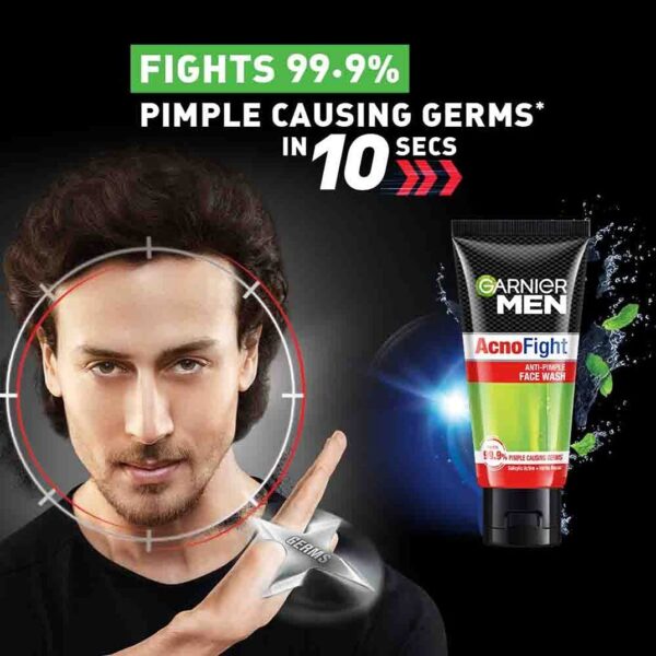 Garnier Men Acno Fight Anti-Pimple Facewash, 50gm - Image 2