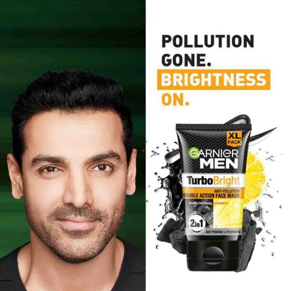 Garnier Men Turbo Bright Double Action Face Wash150g - Image 3