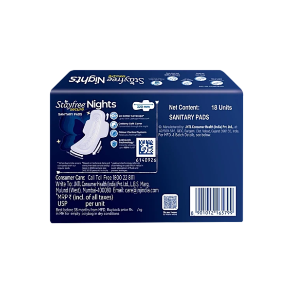 STAYFREE Secure Nights Sanitary Pads - XXL, 18 pcs - Image 2
